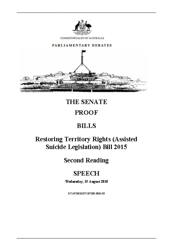 Restoring Territory Rights (Assisted Suicide Legislation) Bill 2015 