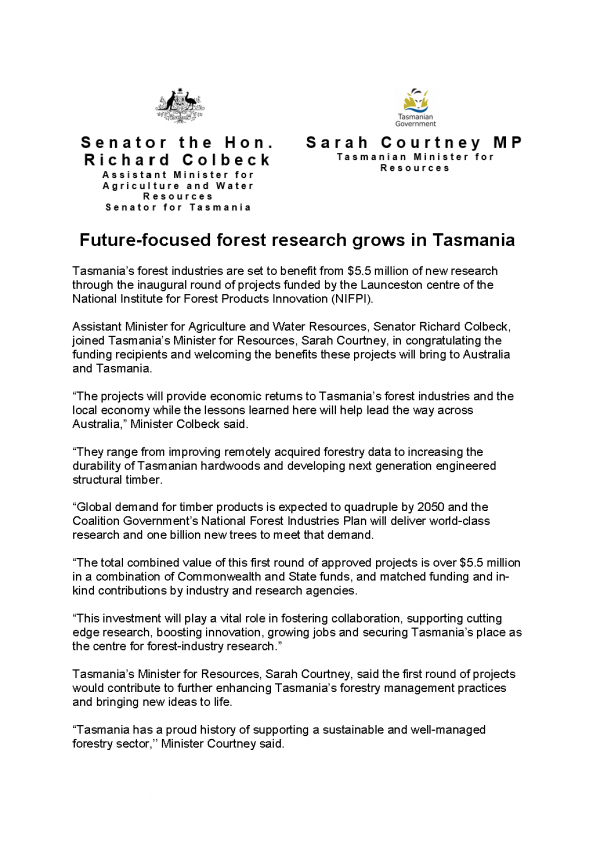 Future-focused forest research grows in Tasmania   