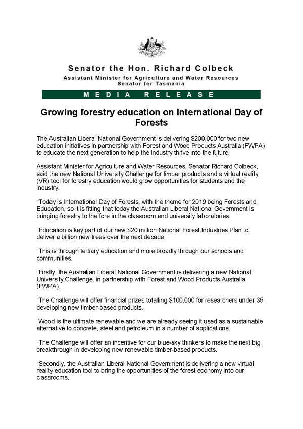 Growing forestry education on International Day of Forests  
