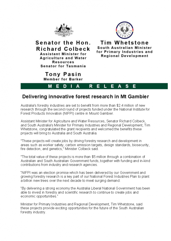 Delivering innovative forest research in Mt Gambier 