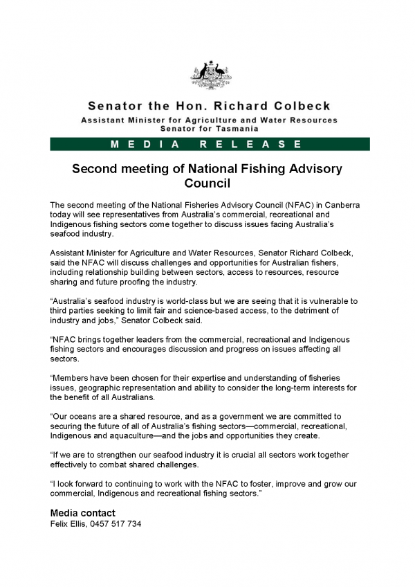 Second meeting of National Fishing Advisory Council 