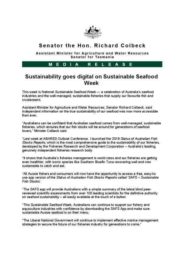 Sustainability goes digital on Sustainable Seafood Week 