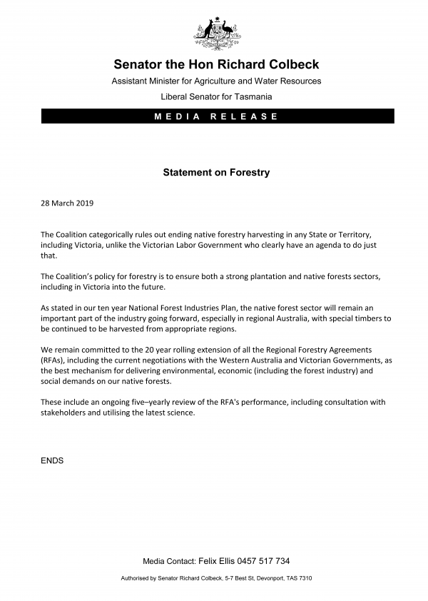 Statement on Forestry 