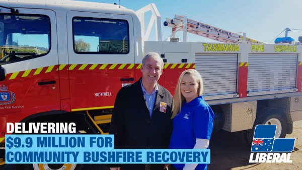 $9.9 MILLION RECOVERY PACKAGE TO SUPPORT COMMUNITIES AFFECTED BY THE TASMANIAN BUSHFIRES 